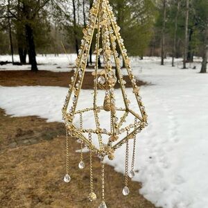 Gold and Crystal Chandelier Suncatcher